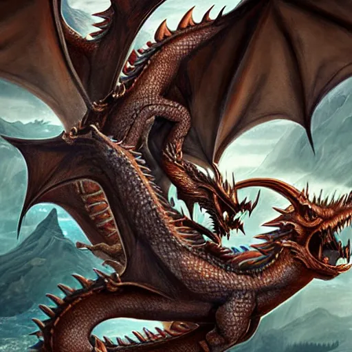 Prompt: dragons , realistic