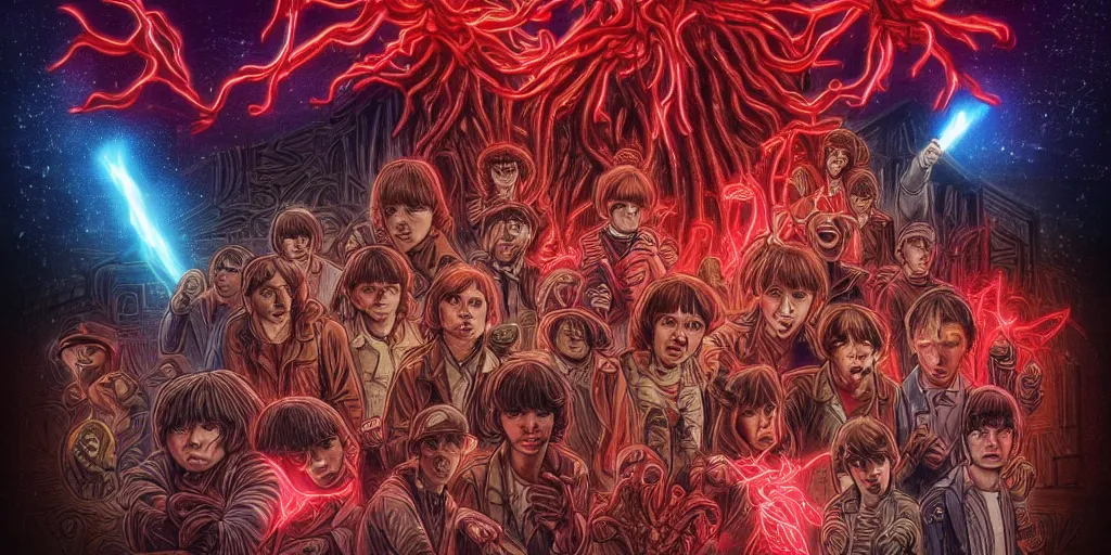 Prompt: do you want to know, know that it doesn't hurt me? ( ye - yeah, yeah, yo ),, stranger things, demodog, demogorgon, mindflayer, cinematic, highly detailed, photorealistic, volumetric lighting