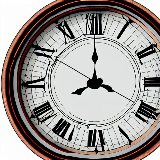 Image similar to a rendering of a clock with 2 4 hours hands and no hours on the clock face