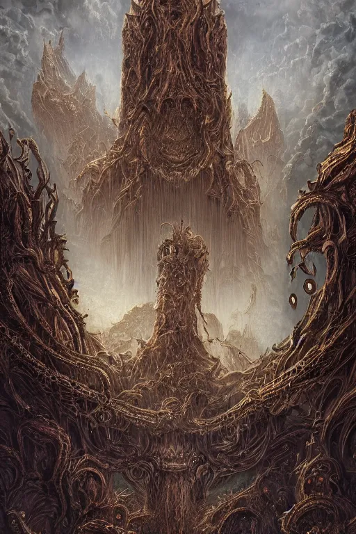 Prompt: portrait of a monstrosity, in style of Doom, in style of Midjourney, insanely detailed and intricate, golden ratio, elegant, ornate, luxury, elite, ominous, haunting, matte painting, cinematic, cgsociety, James jean, Noah Bradley, Darius Zawadzki, vivid and vibrant