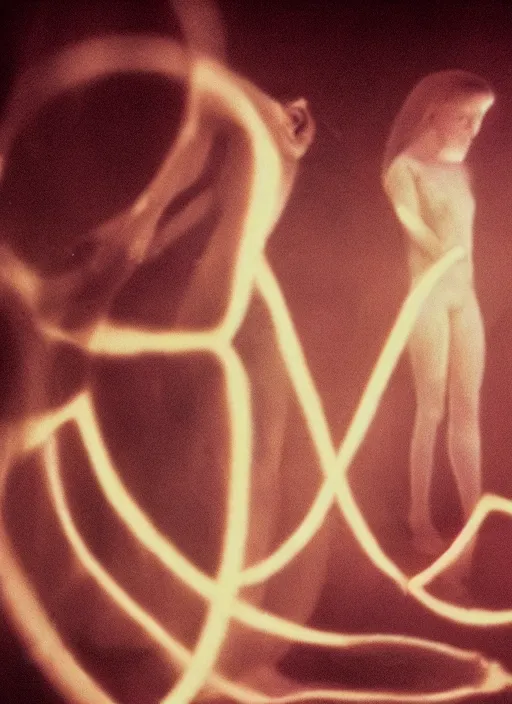 Image similar to a symmetrical female astral projection, liquid glowing aura, heavenly, film grain, cinematic lighting, experimental film, shot on 1 6 mm