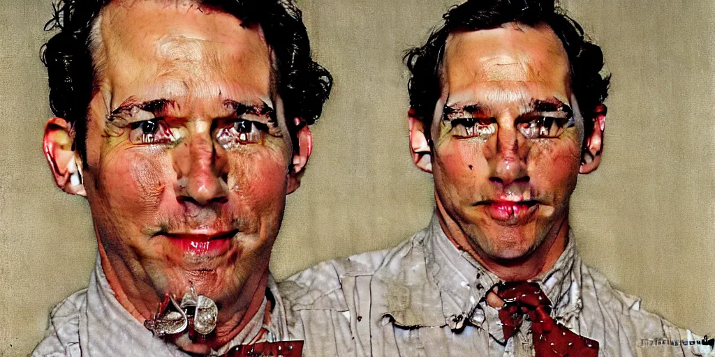 Image similar to Paul Rudd painted by Norman Rockwell