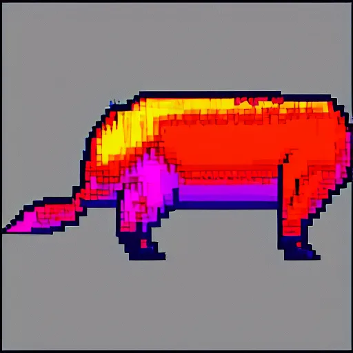 Image similar to Synthwave Capybara as a spritesheet