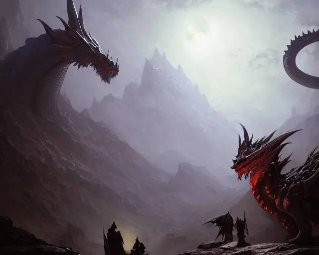 Image similar to highly detailed portrait of a fantasy dragon, in dragon ’ s dogma : dark arisen, stephen bliss, unreal engine, fantasy art by greg rutkowski, loish, rhads, ferdinand knab, makoto shinkai and lois van baarle, ilya kuvshinov, rossdraws, tom bagshaw, global illumination, radiant light, detailed and intricate environment