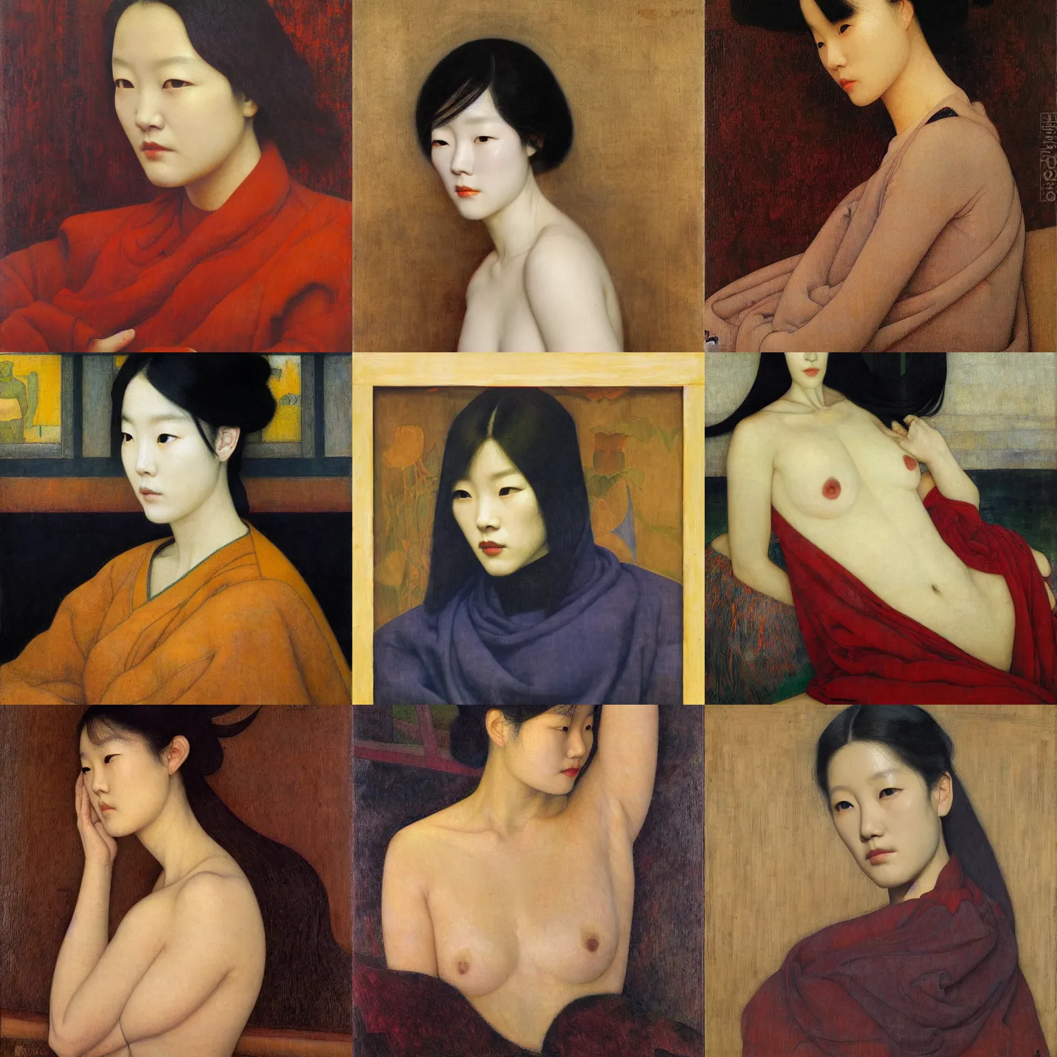 Prompt: lee jin - eun by diego rivera, jean delville, ruan jia, nicholas roerich, annie swynnerton, rule of thirds, seductive look, beautiful