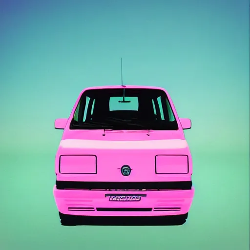 Image similar to 9 0 s fiat panda vaporwave