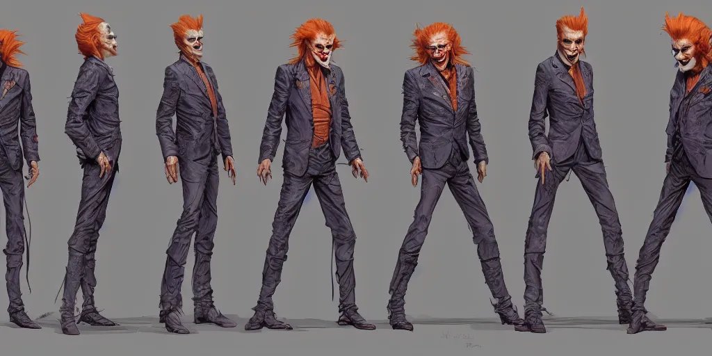 Prompt: david bowie as the joker, character sheet, concept design, contrast, kim jung gi, greg rutkowski, zabrocki, karlkka, jayison devadas, trending on artstation, 8 k, ultra wide angle, pincushion lens effect