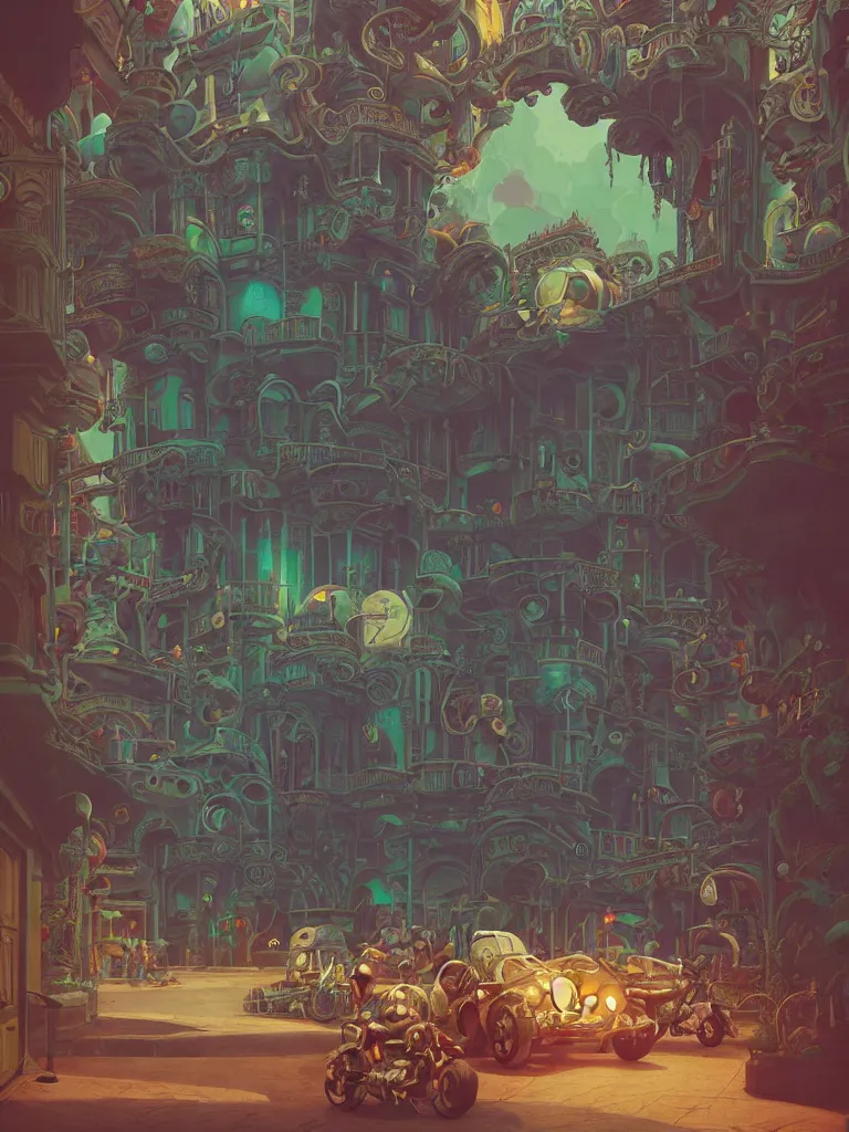 Image similar to outdoor retro arcade cabinet, moody::alejandro jodorowsky, studio ghibli, beeple and James Gilleard and Justin Gerard :: ornate, dynamic, particulate, intricate, elegant, highly detailed, centered, artstation, smooth, sharp focus, octane render, 3d