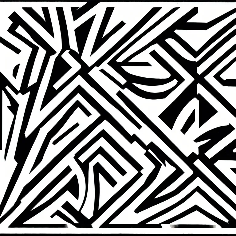 Image similar to symbol by karl gerstner, monochrome black and white, 1 : 1 ratio, symmetrical, 8 k scan