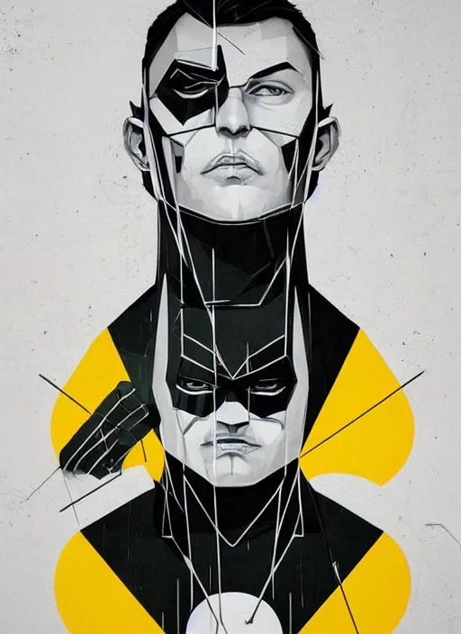 Image similar to symmetry!! portrait of batman by sachin teng, organic, cables, matte painting, geometric shapes, hard edges! graffiti, street art