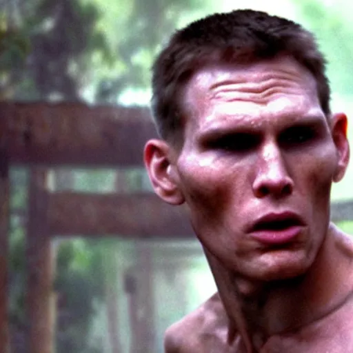 Prompt: Live Action Still of Jerma985 in Apocalypse Now, real life, hyperrealistic, ultra realistic, realistic, highly detailed, epic, HD quality, 8k resolution, body and headshot, film still