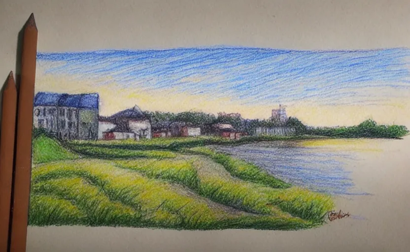 Landscape I Color pencil sketch.. – Raj's Artz Blog