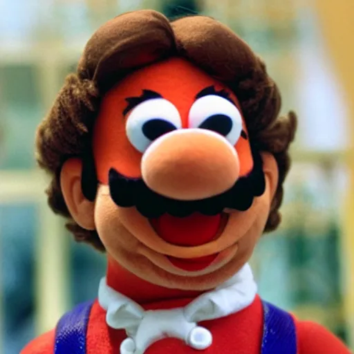 Image similar to Mario as a muppet