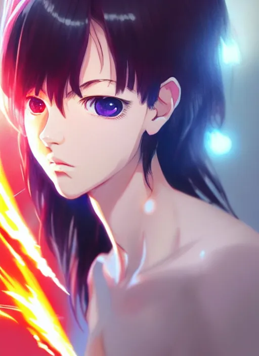 Image similar to portrait Anime as Flash girl cute-fine-face, pretty face, realistic shaded Perfect face, fine details. Anime. realistic shaded lighting by katsuhiro otomo ghost-in-the-shell, magali villeneuve, artgerm, rutkowski, WLOP Jeremy Lipkin and Giuseppe Dangelico Pino and Michael Garmash and Rob Rey