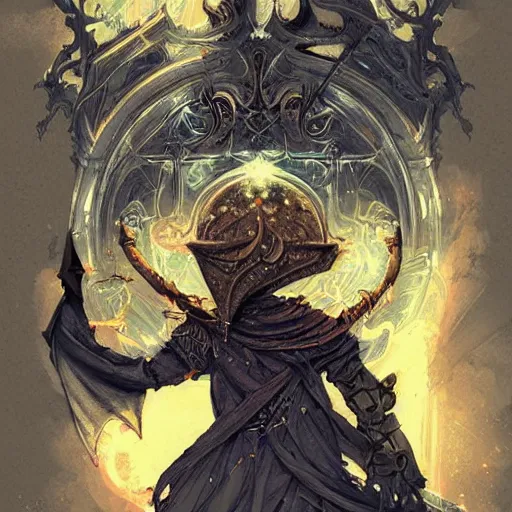 Image similar to bright elf+ Grey smoke, symetrical + scythe + magic ornament + golden ratio + elements + pattal + baroque + marc simonetti, paul pope, peter mohrbacher, detailed, intricate ink illustration