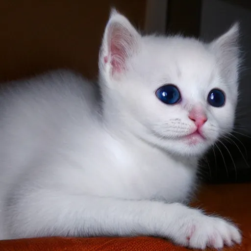 Image similar to white kitten shaped like a ball