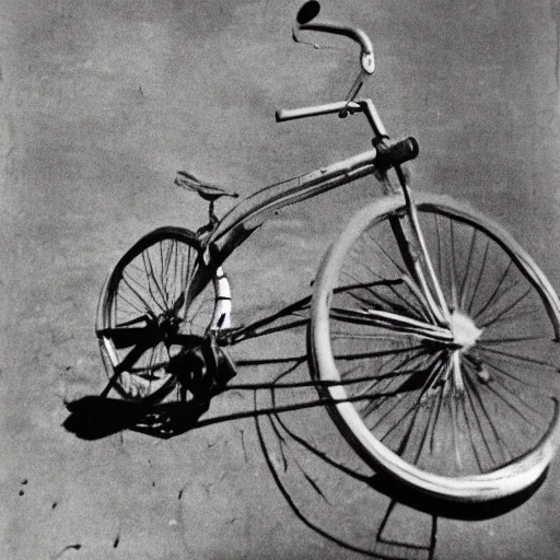 Prompt: photograph of a fish riding a bicycle