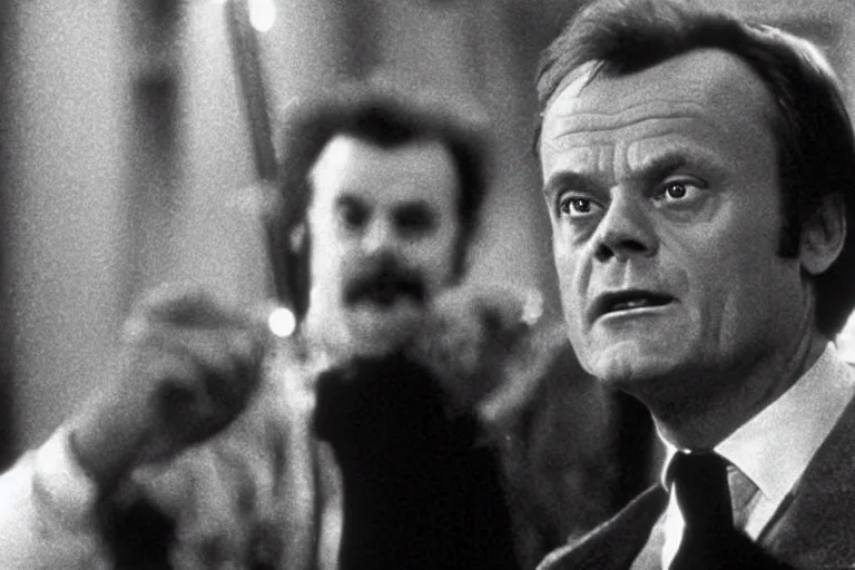 Image similar to Donald Tusk in a still from the movie Ghostbusters (1984)