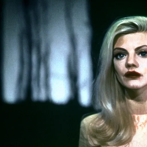 Prompt: Laura Palmer in the Black Lodge of Twin Peaks