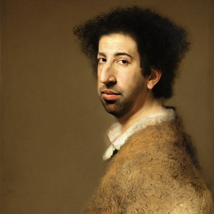 Prompt: A beautiful portrait of David Schwimmer by Rembrandt van Rijn; masterpiece; masterpiece; masterpiece; masterpiece; masterpiece