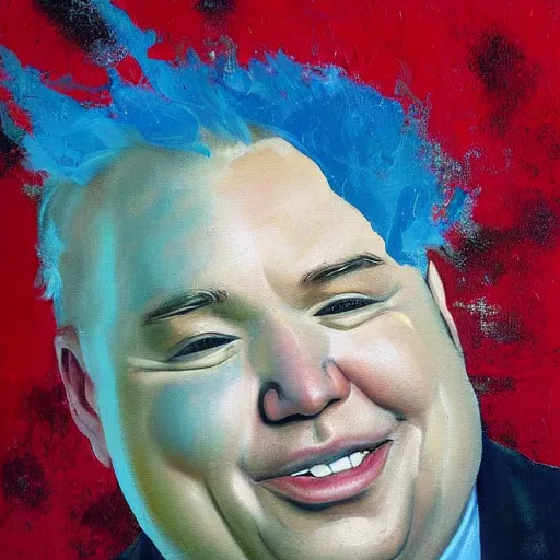 Prompt: A lovely painting of a fat joe biden