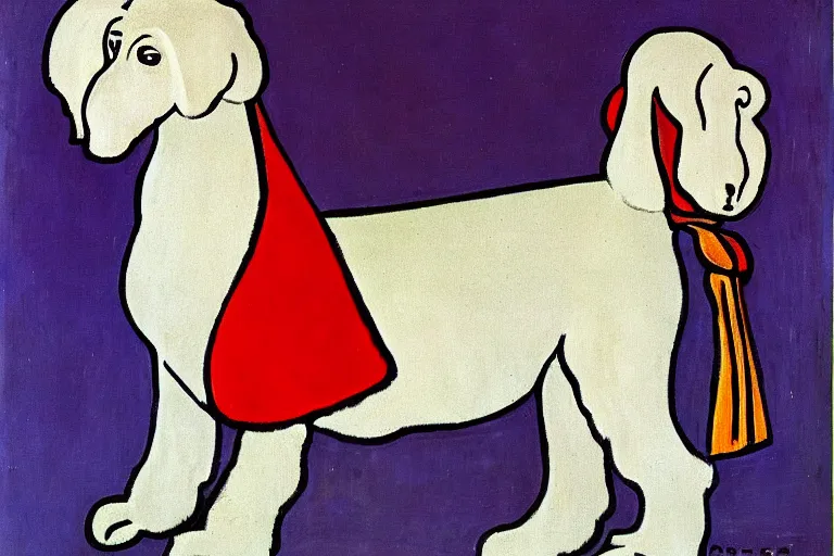 Prompt: avatar of a white poodle by of pablo picasso