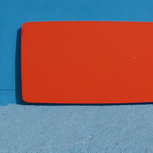 Prompt: Blue orange on a red board
