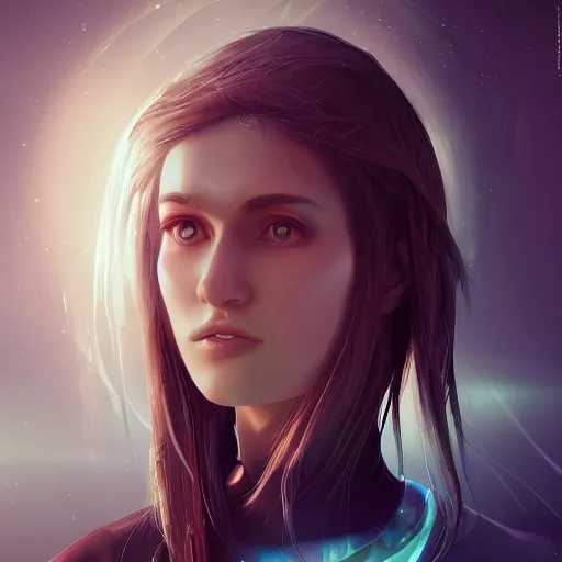 Image similar to beautiful girl in a wormhole character concept style, by Mateusz Urbanowicz, beautiful girl, 8k character concept art, by WLOP, cinematic lighting, trending on artstation, symmetrical portrait symmetrical, highly detailed CGsociety, hyper