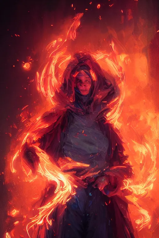 Image similar to a fancy portrait of a very mad mage covered in coloured flames by greg rutkowski, sung choi, mitchell mohrhauser, maciej kuciara, johnson ting, maxim verehin, peter konig, 8 k photorealistic, cinematic lighting, hd, high details,