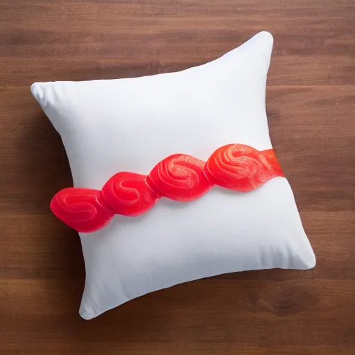 Prompt: a pillow in the shape of sushi, product photography