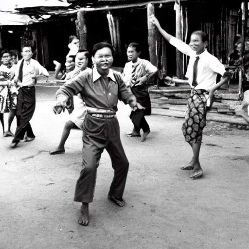 Image similar to Pol Pot polka dancing in Cambodia