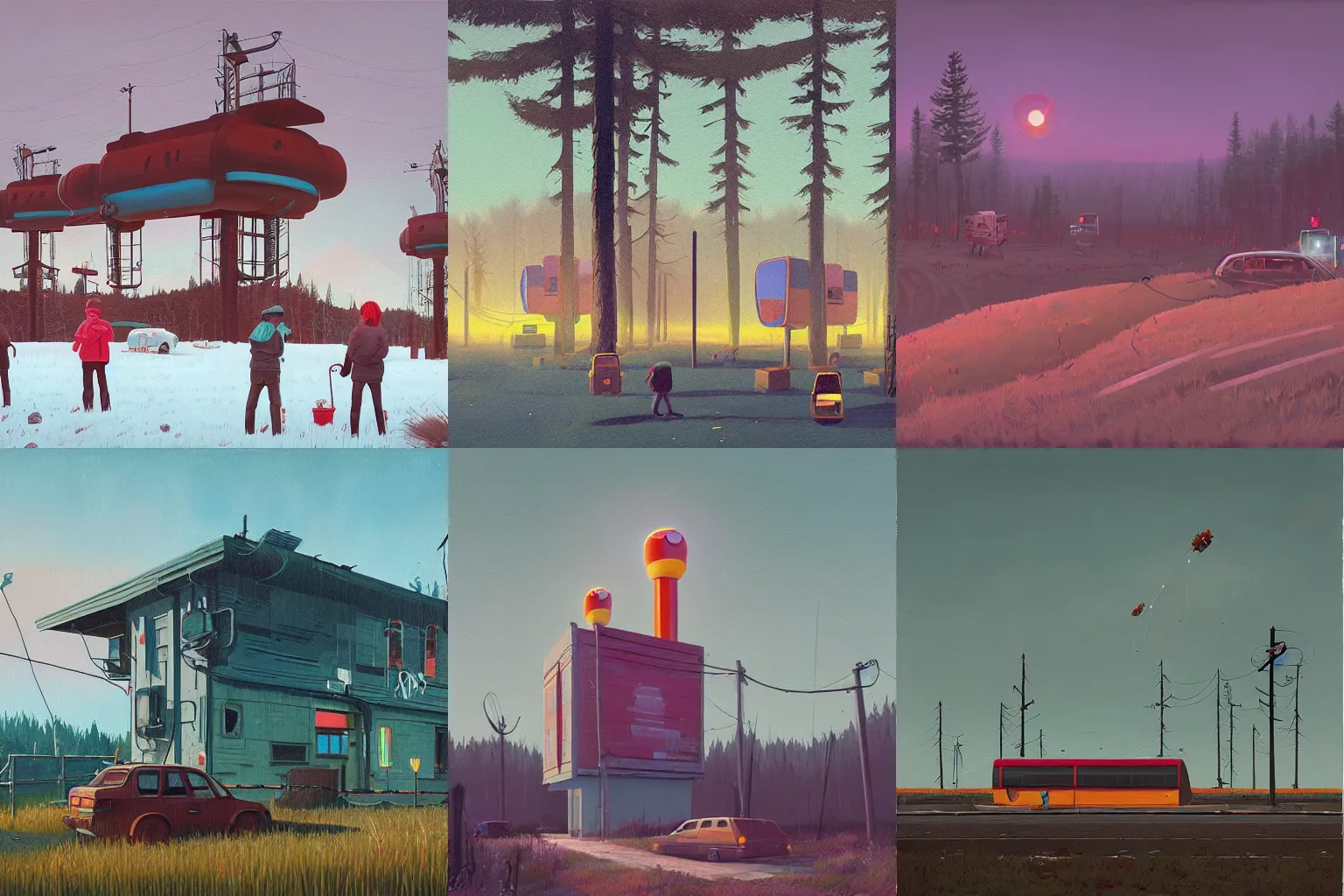 Prompt: painting by Simon Stålenhag