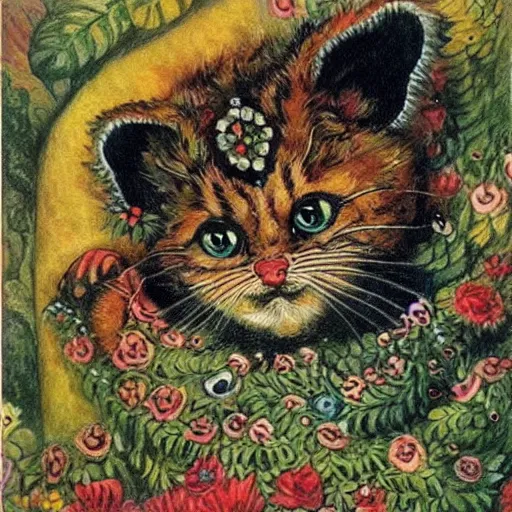 Image similar to a mouse, fantasy art, louis wain