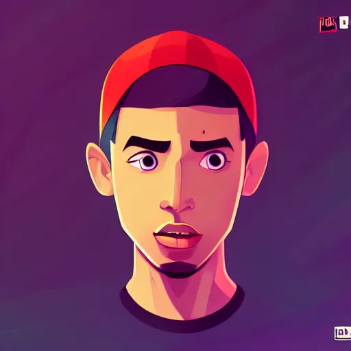 Image similar to 2 d character design, male rapper, vector art, digital art, portrait, 4 k, 8 k, sharp focus, smooth, illustration, concept art, music artist