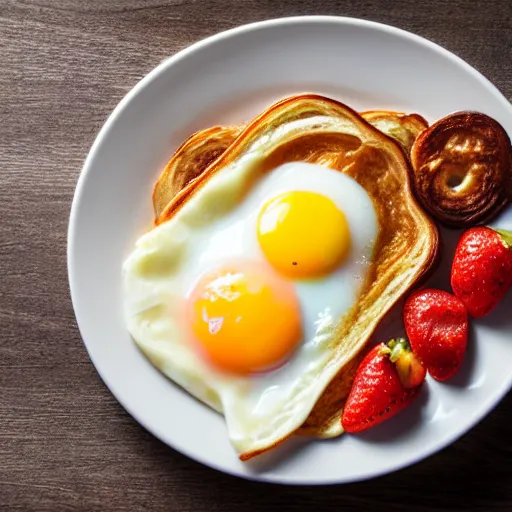 Image similar to photo close - up of breakfast, low saturation