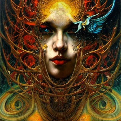 Image similar to Divine Chaos Engine by Karol Bak and Vincent Van Gogh