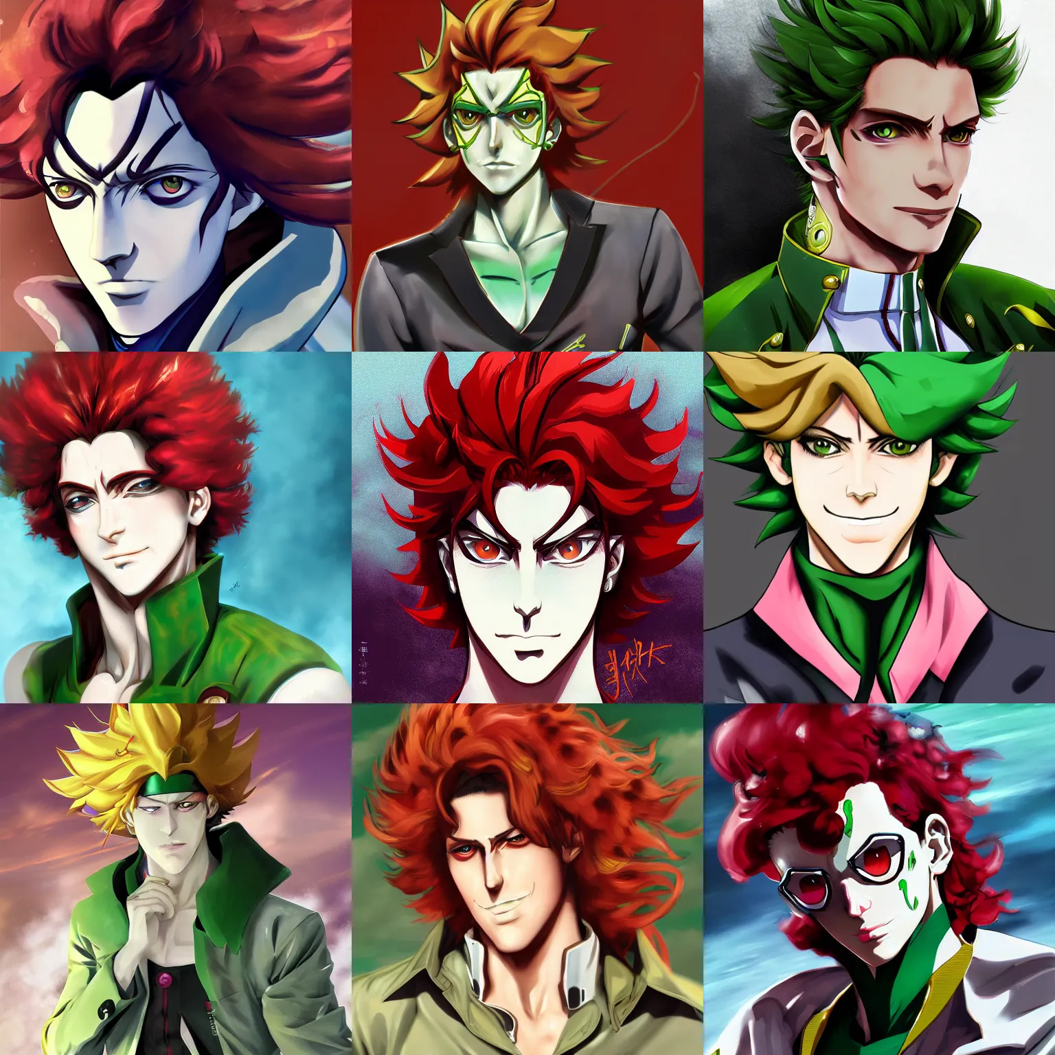 Prompt: kakyoin, jjba, artstation, pixiv, anime, digital art