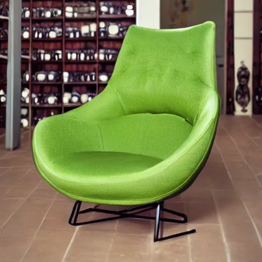 Prompt: An armchair that looks like an avocado