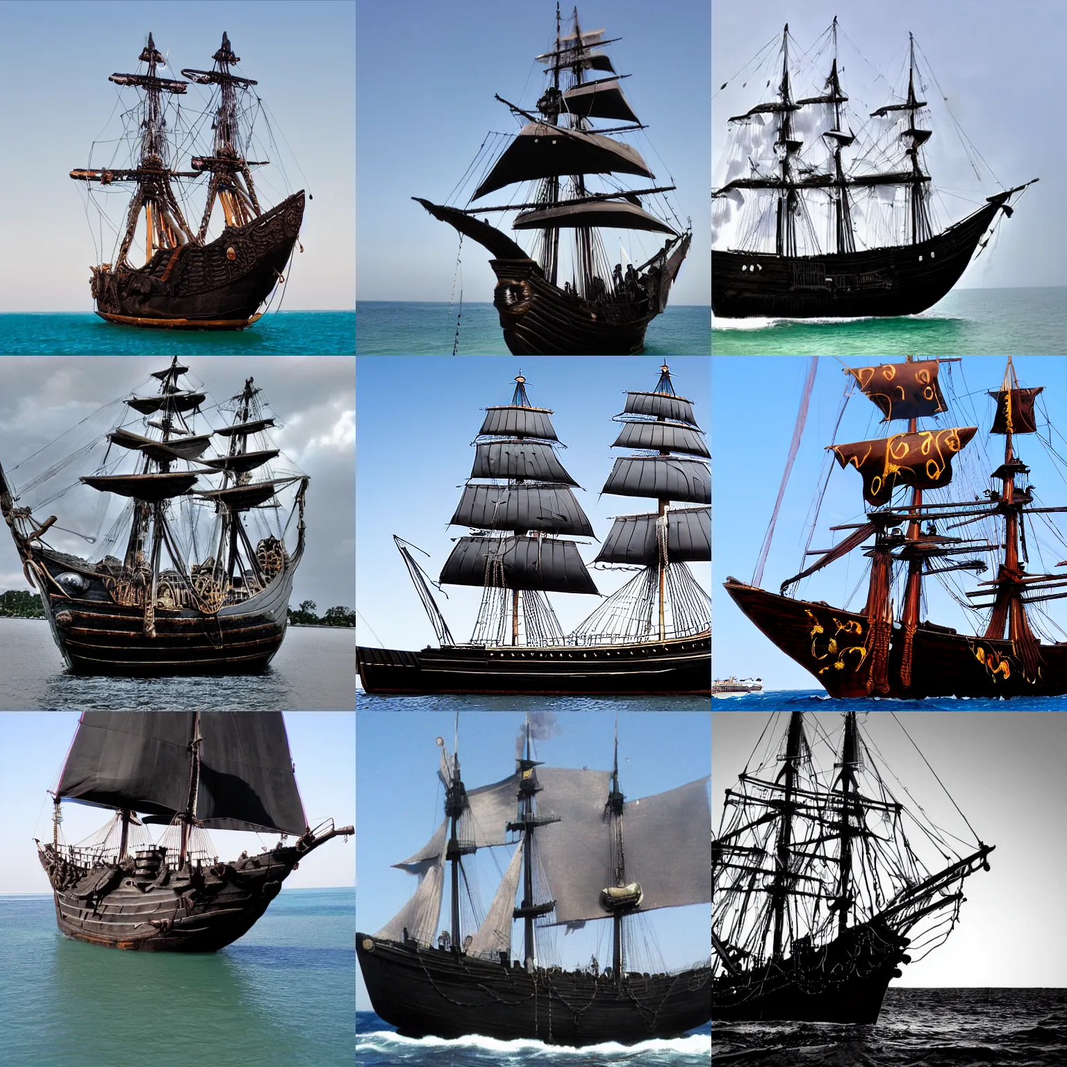 black pearl pirate ship drawings