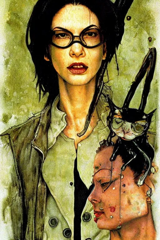 Image similar to Neo from Matrix painted by Norman Rockwell