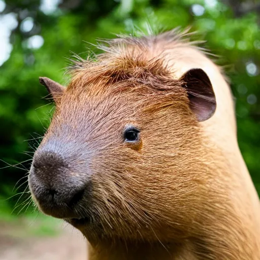Prompt: a capybara wearing a pirate hat and eyepatch