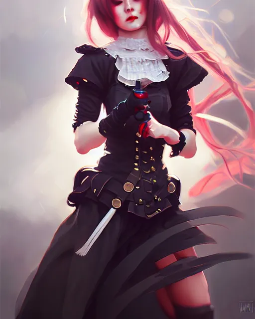 Prompt: a ultradetailed beautiful painting of a stylish battle maid, by wlop, trending on artstation