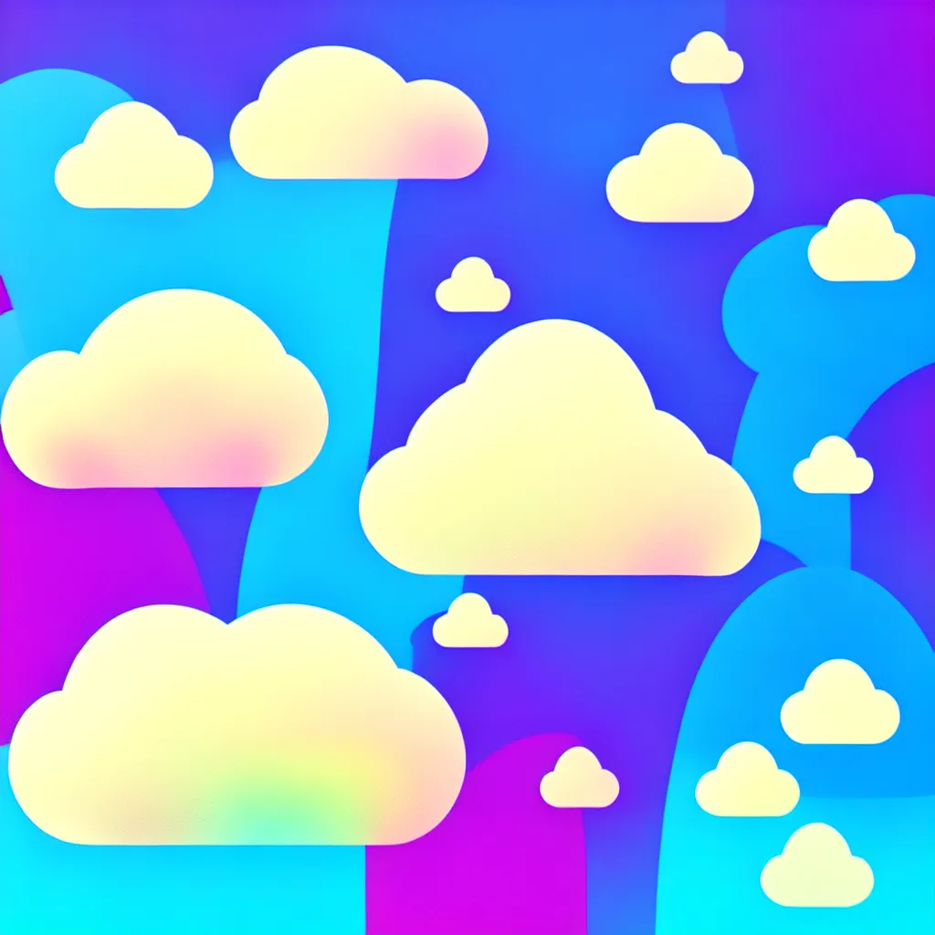 Image similar to a simple micro-service deployed to a public cloud , presented at keynote by CEO, trending on Artstation, painting by Jules Julien, Leslie David and Lisa Frank, muted colors with minimalism