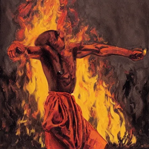 reinterpretation of the photo titled the burning monk | Stable ...