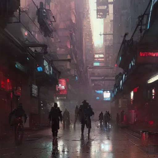 Image similar to sidewalk of a cyberpunk city, painted by raymond swanland, painted by greg rutkowski, painted by jeremy mann, painted by igor kieryluk, trending on artstation
