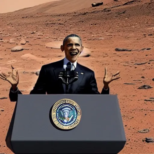 Image similar to obama on mars