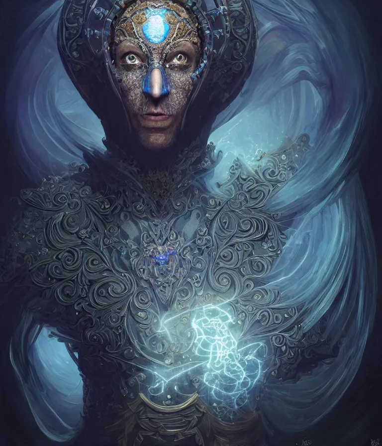 Prompt: front!!! shot of a court jester!!! character, hyperdimensional, bioluminescent hypercubes, dark holography!!!, spectral, chrome, (((intricate))), elegant, highly detailed, centered, (((artstation, concept art, smooth, sharp focus, artgerm, Tomasz Alen Kopera, Peter Mohrbacher, donato giancola, Joseph Christian Leyendecker, WLOP, Boris Vallejo))), mugshot!!!!!, ugly!!!!!!, octane render, nvidia raytracing demo, octane render, nvidia raytracing demo, octane render, nvidia raytracing demo, grainy, muted, 8K, digitalblasphemy, metatron