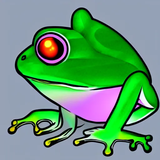 Image similar to frog in the shape of a sphere, digital art