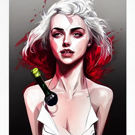 Prompt: ciri drinking wine, drawing, trending on artstation, by Conrad Roset, portrait, highly detailed, digital art