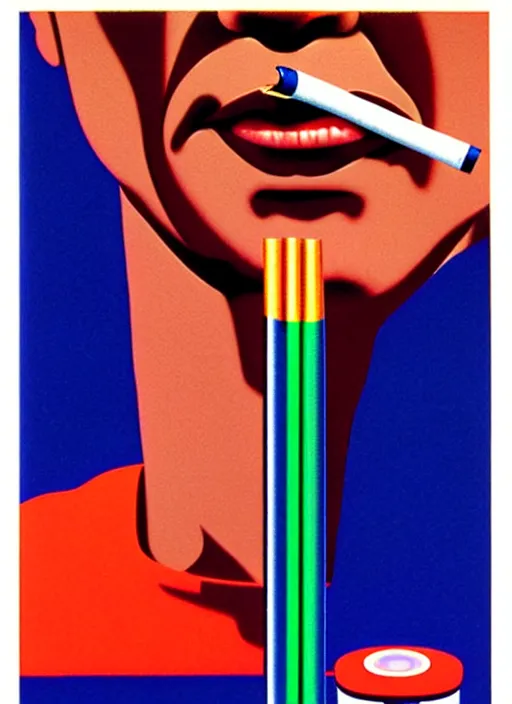 Prompt: cigarette ad by shusei nagaoka, david rudnick, airbrush on canvas, pastell colours, cell shaded, 8 k,
